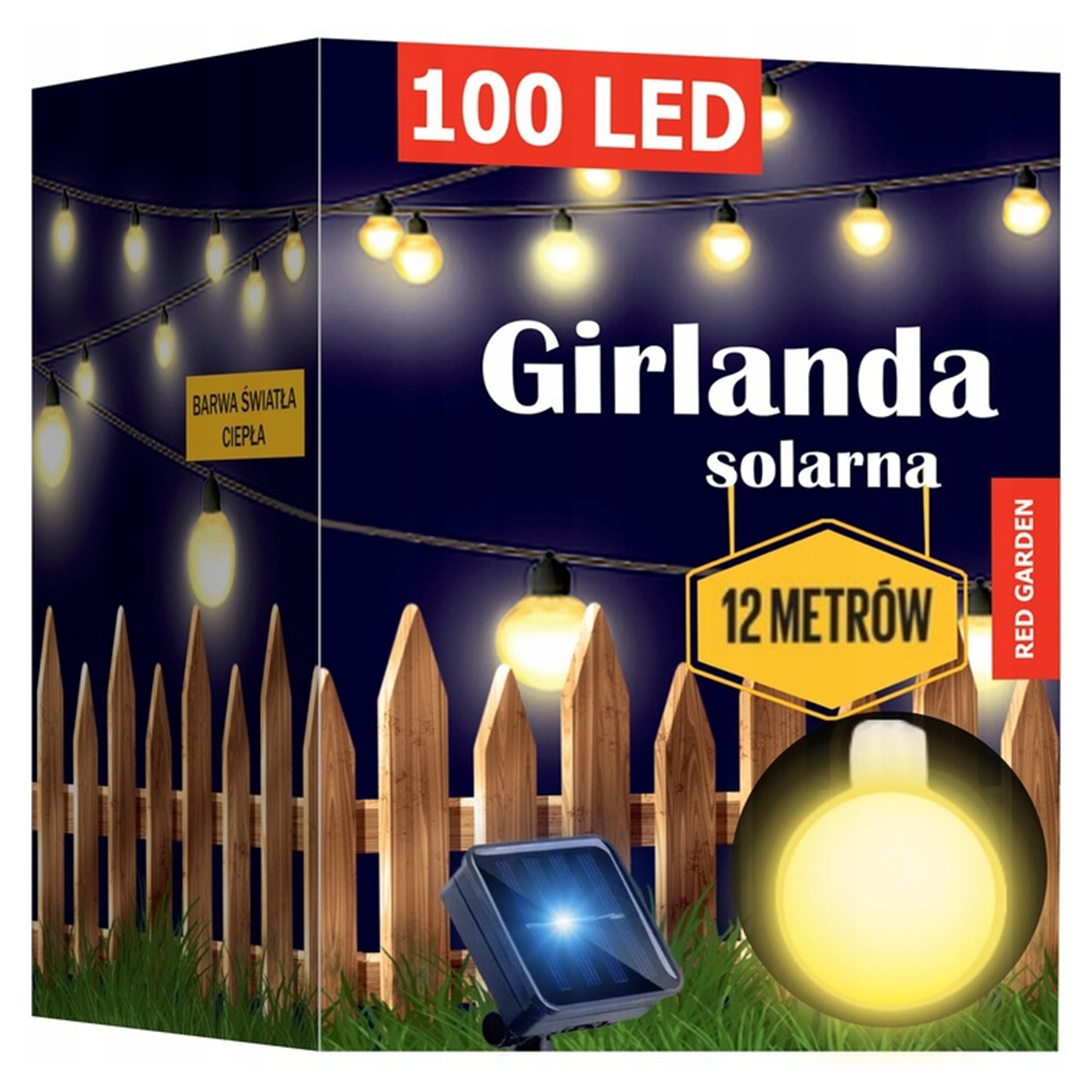 Girlanda Solarna Ogrodowa Lampki Solarne 100 Żarówek Led Na Balkon 14metrów