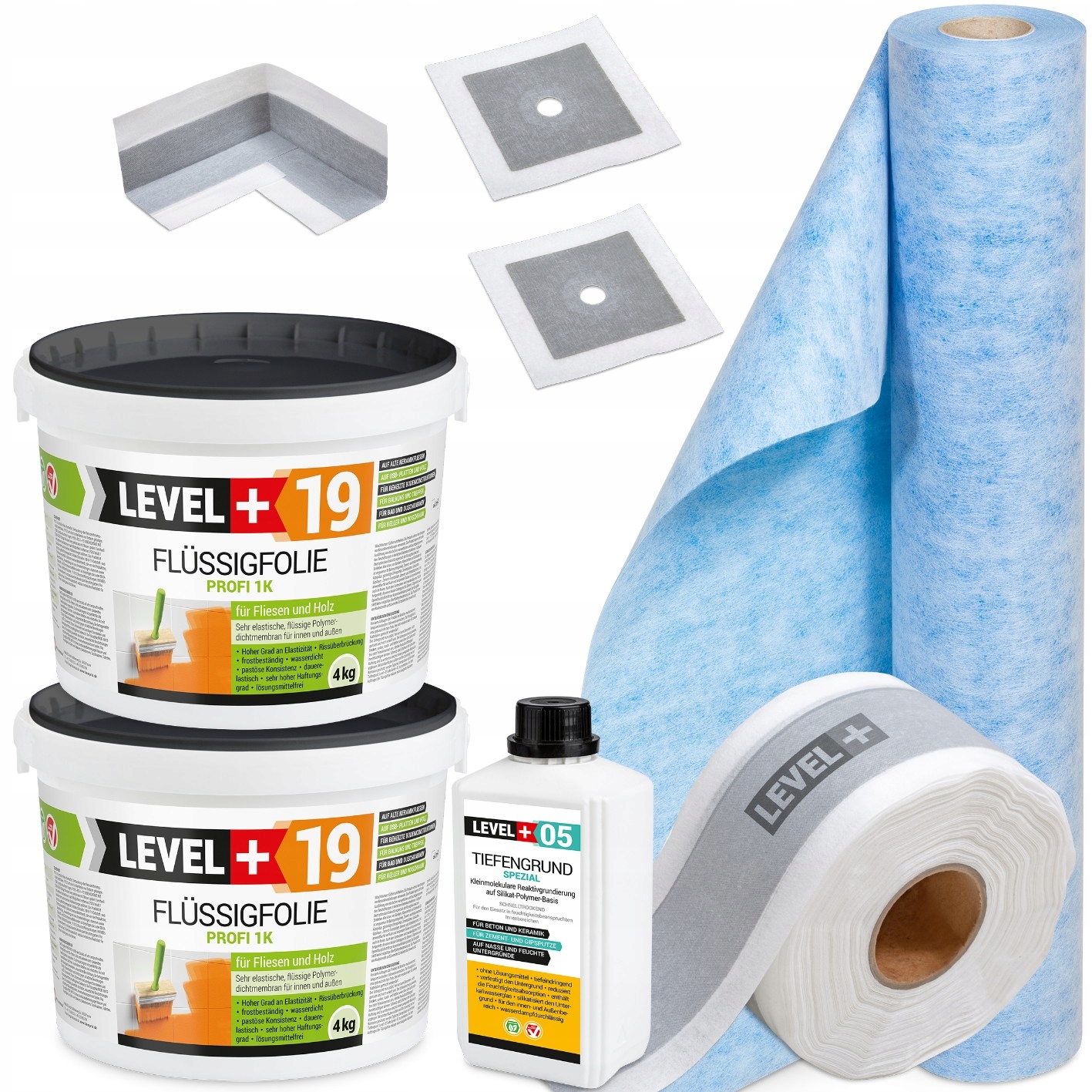 Fólie 8kg Hydroizolační rohož 1 m Páska 5 m Zem 1 l