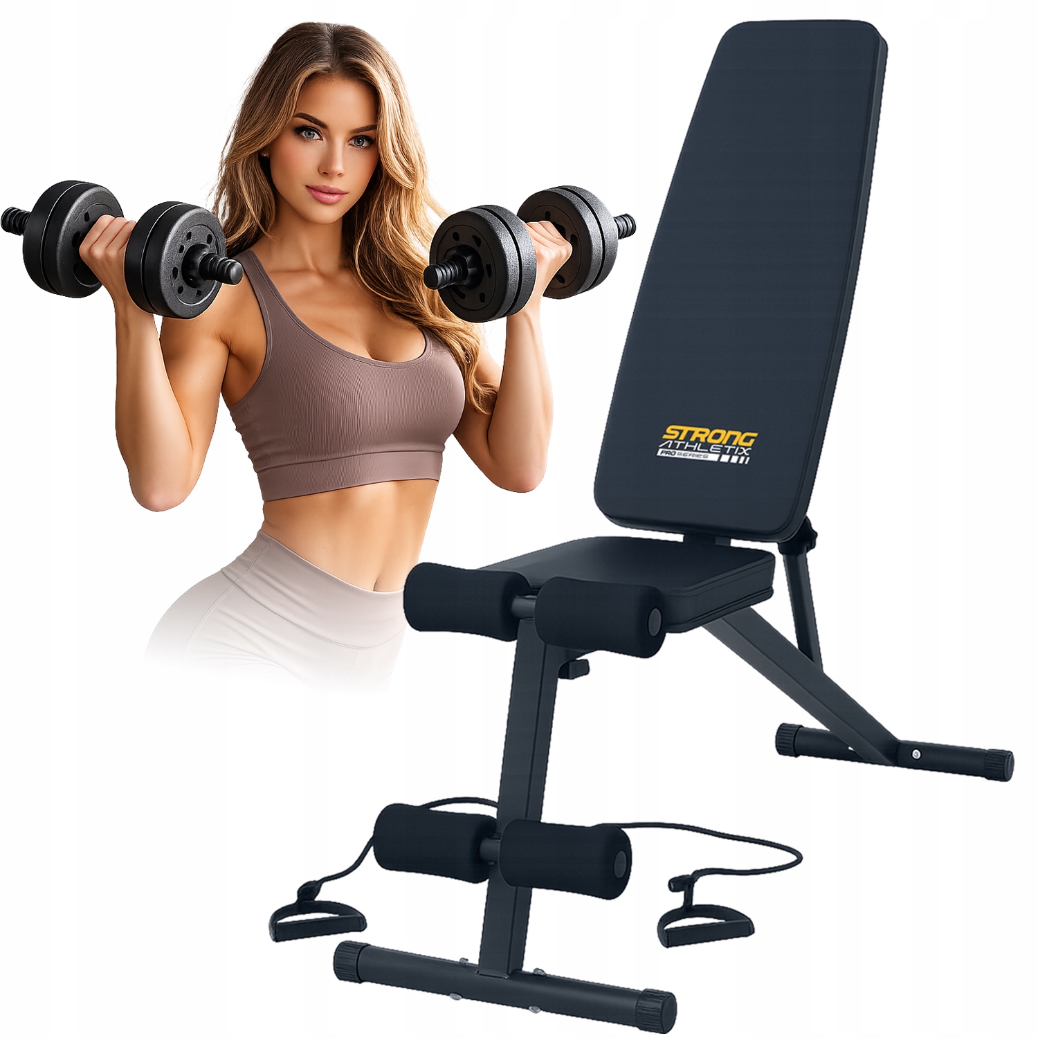 Posilovací lavice STG8X, skládací, nastavitelná lavice pro silové cvičení