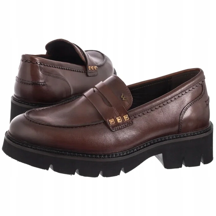 Dámské Kožené Mokasíny Wojas Hnědé 46369-52 Brown