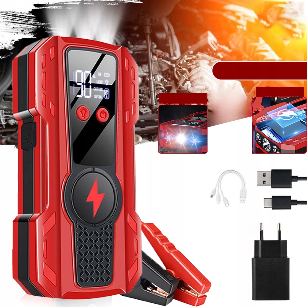 Jump Starter Startovací Zařízení Booster Kompresor Usb 90000 Mah