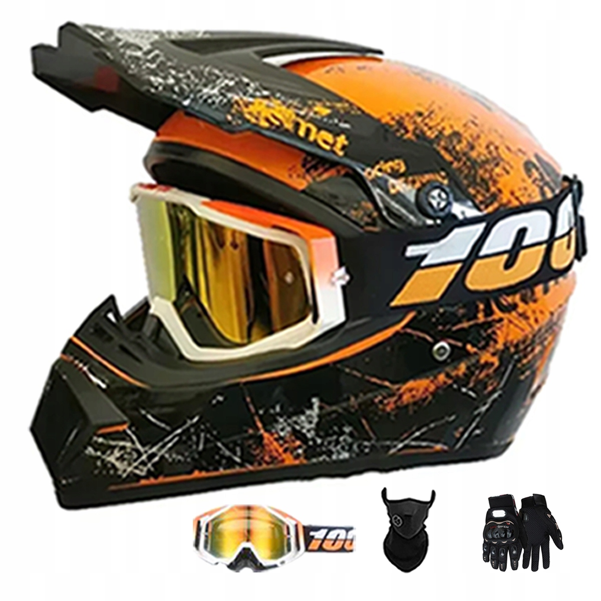 Motocyklová Přilba Lehká Enduro Quada Brýle Rukavice Maska XL