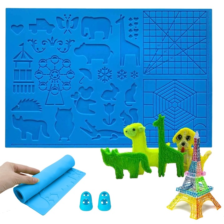 MATA SILIKONOWA SZABLON FORMA WZORY DŁUGOPIS 3D XXL 40 x 26,5 cm