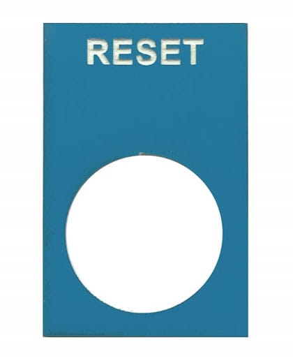 Tabliczka opisowa TK4530 RESET z taśmą 3M