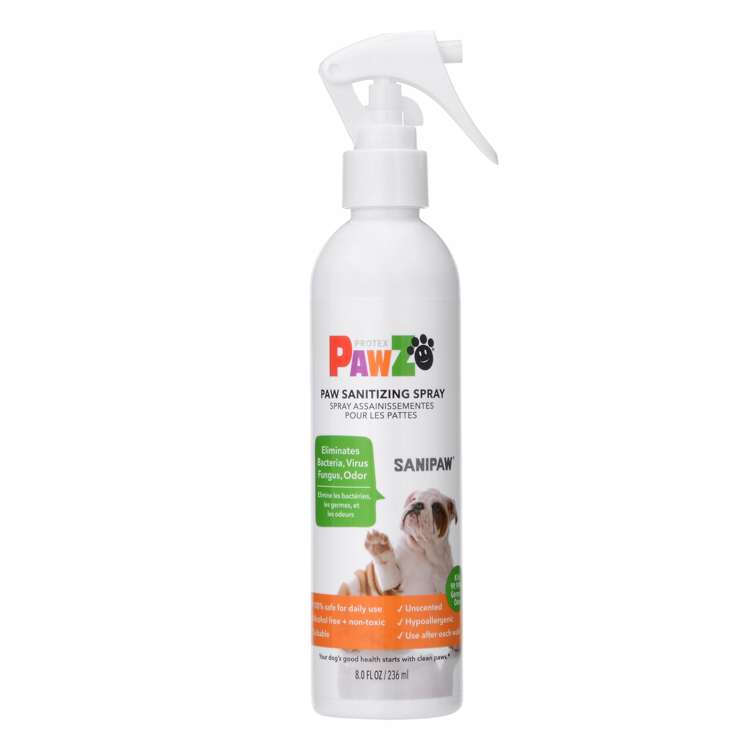 Фото - Косметика для собаки PSA Pawz SaniPaw Spray Antybakteryjny do czyszczenia łap  236 ml 