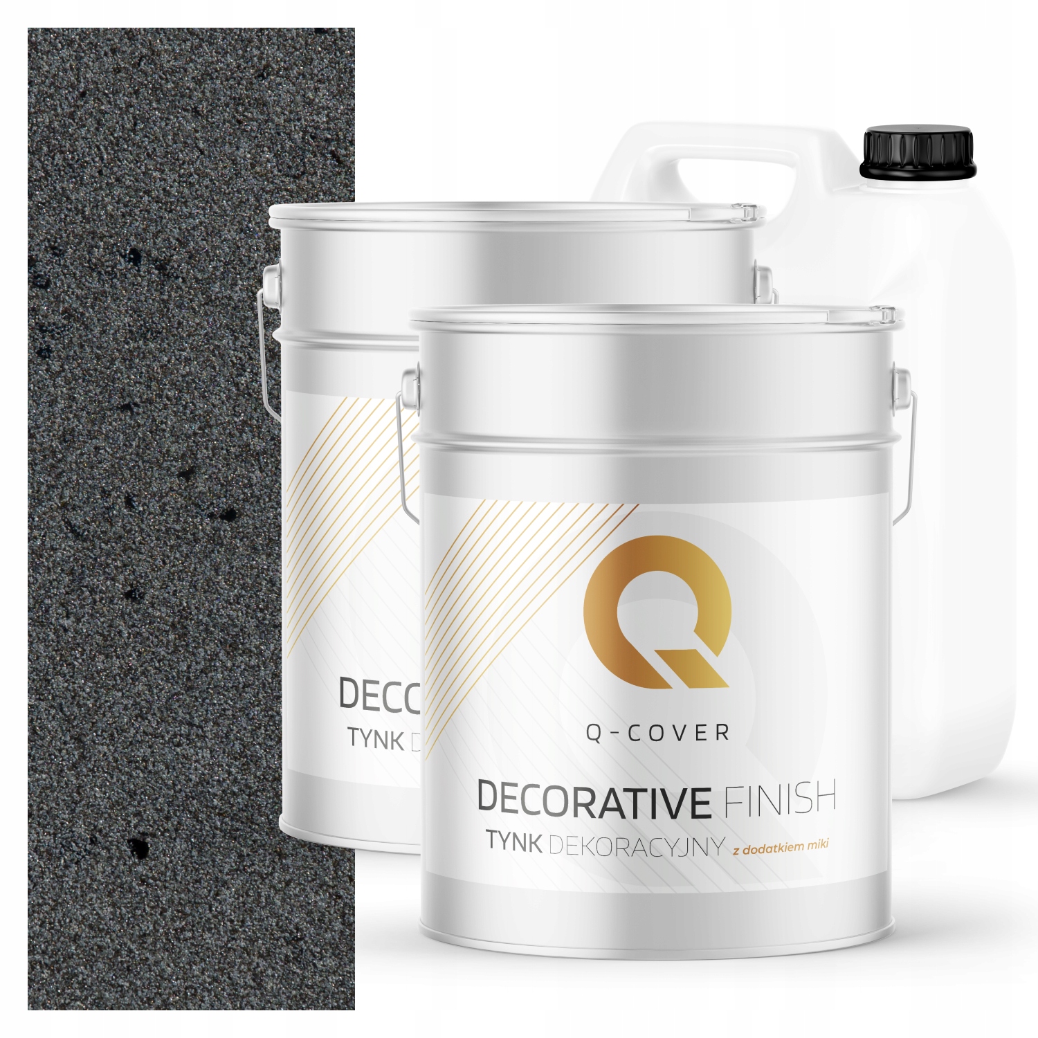 Dekorativní Omítka Sada Na 7 m2 Tmavě Šedá S Černou Mikou Půda D913