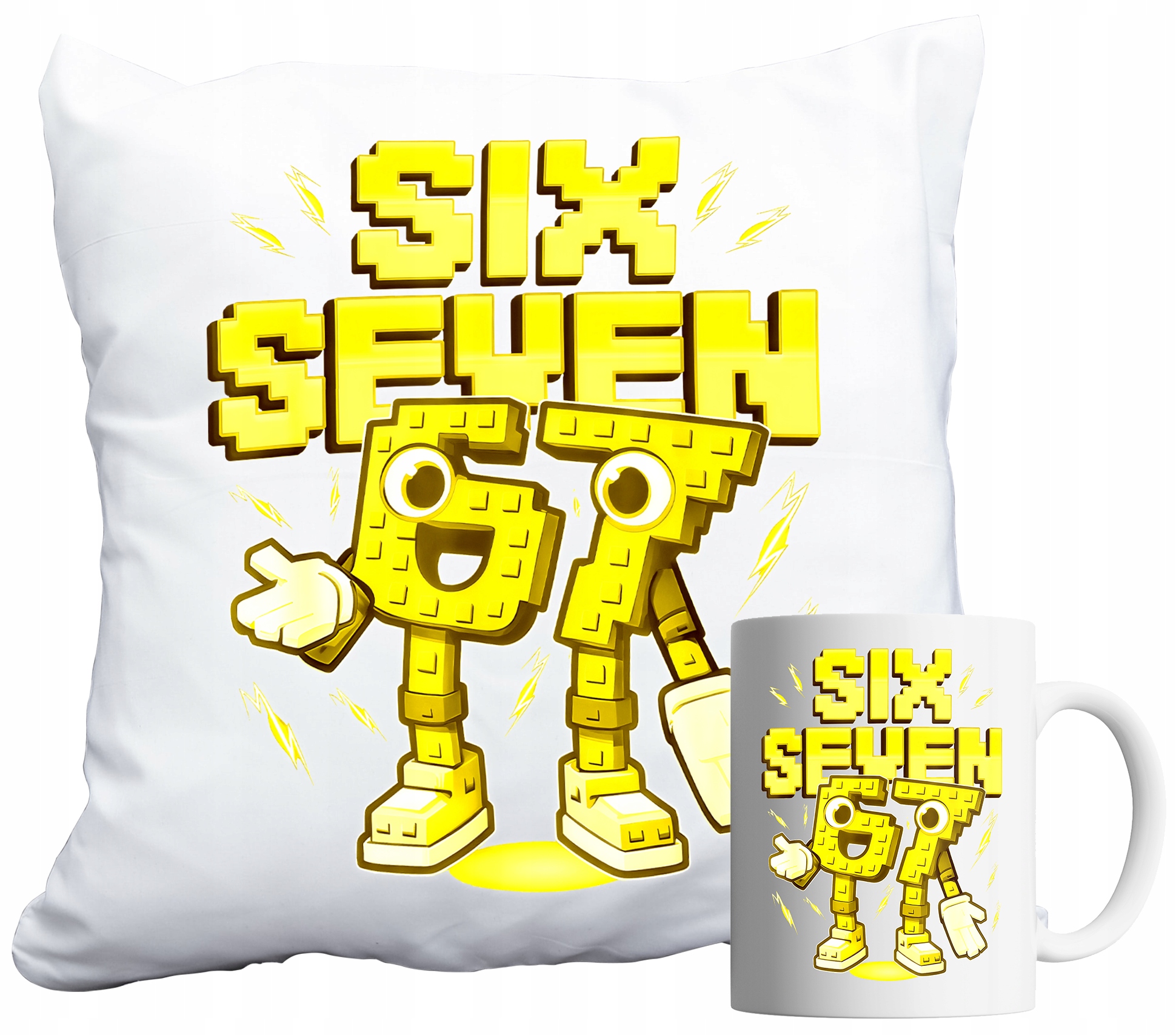 Set Hrnek A Polštář Six Seven 67 Steal A Brain Rot Dárek Jméno