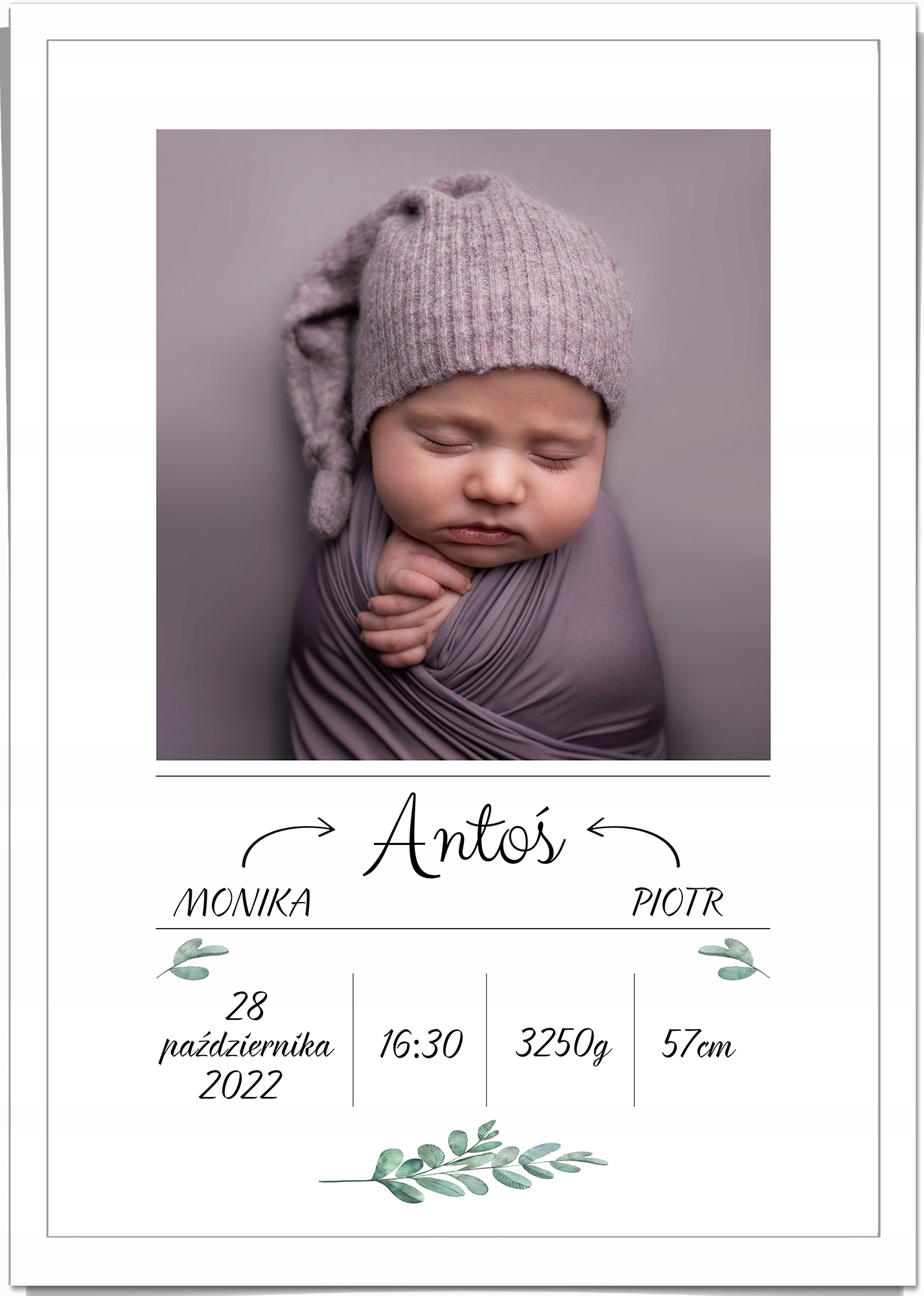 

Metryczka ze zdjęciem Urodziny Chrzest w12+RAMKAA4