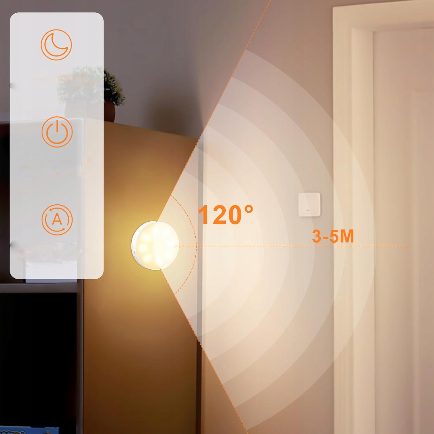 BEZPRZEWODOWA LAMPKA NOCNA LED Z CZUJNIKIEM RUCHU CZUJNIK MAGNES 3SZT USB Marka inna