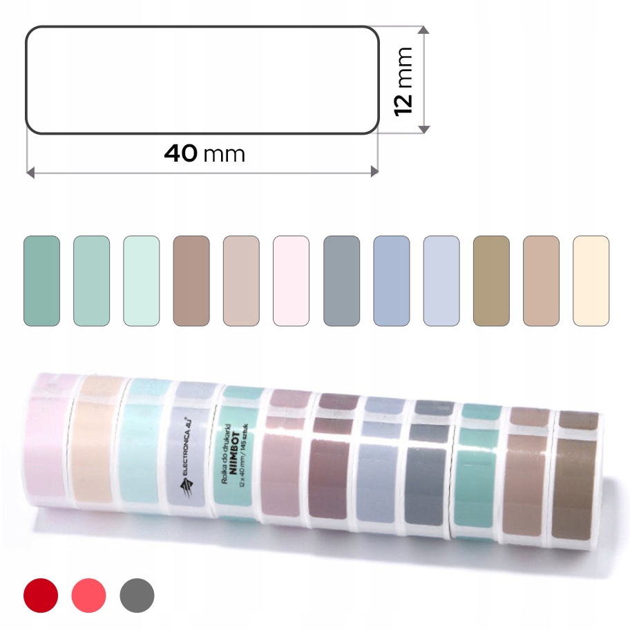 Sada samolepících štítků pro Niimbot D11 D110 D101 H1S 12x40 12 rolí