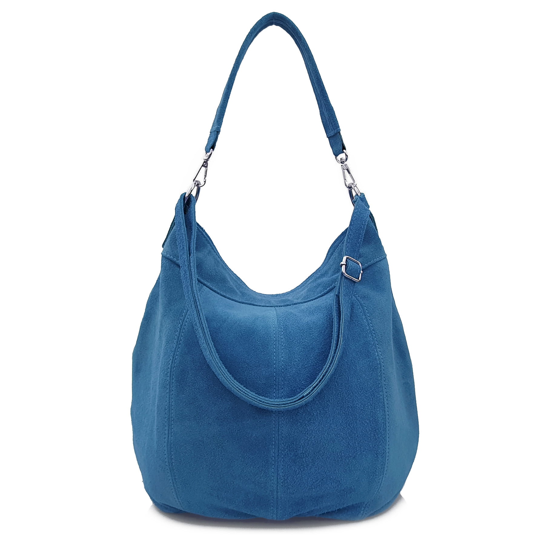 TOREBKA zamszowa damska worek z paskiem C.JEANSOWA