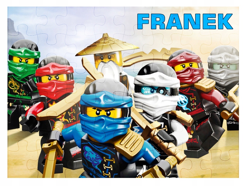 PUZZLE NINJAGO + IMIĘ DZIECKA GRATIS 96 EL.