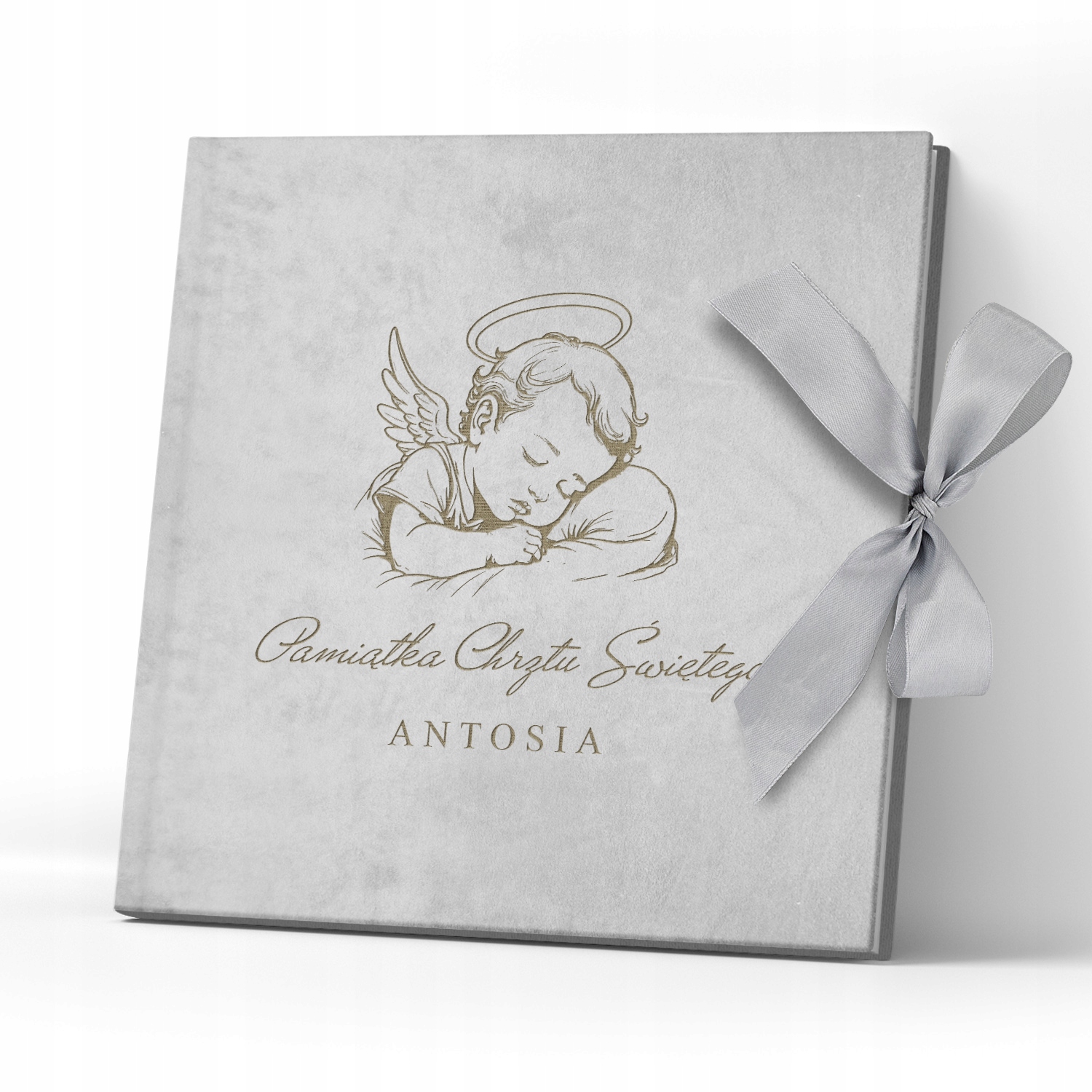 Album na zdjęcia welurowy Pamiątka Chrztu Chrzest Grawer