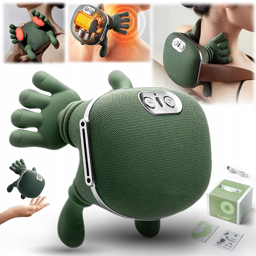 Bioniczny masażer szyi karku ramion pleców łydek łapki 3D podgrzewany