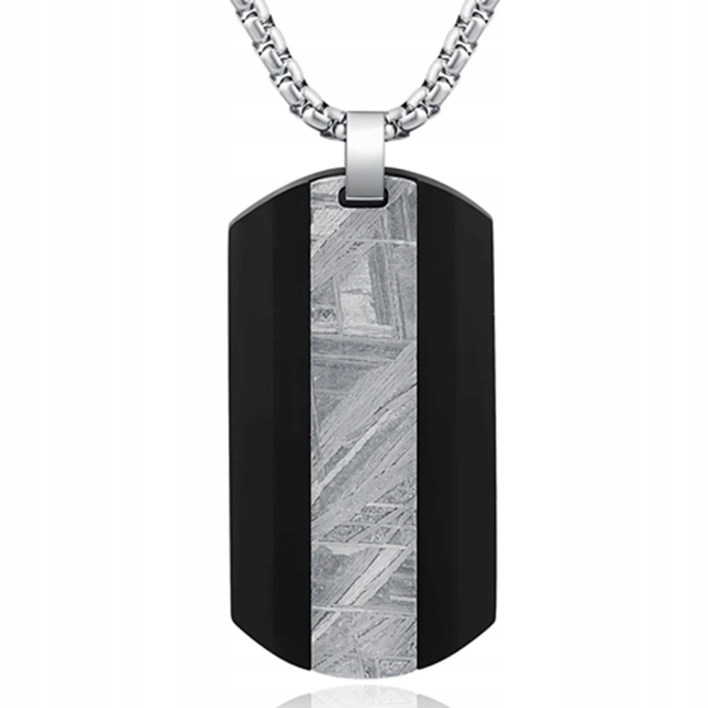 Stylový přívěsek z karbonu a meteoritu Dhorcha s řetízkem