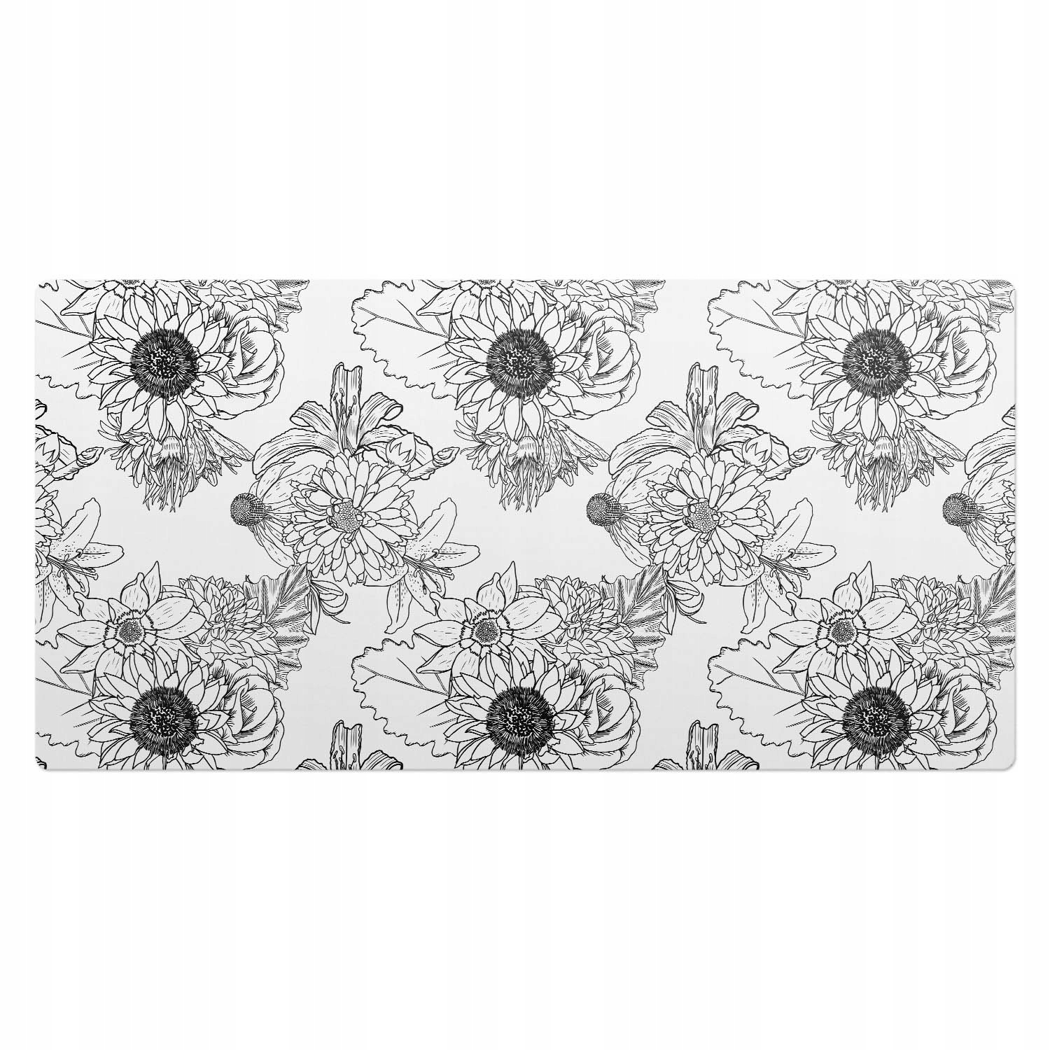 Ochranná podložka na stůl s motivem Linie a květiny v harmonii 100x50 cm