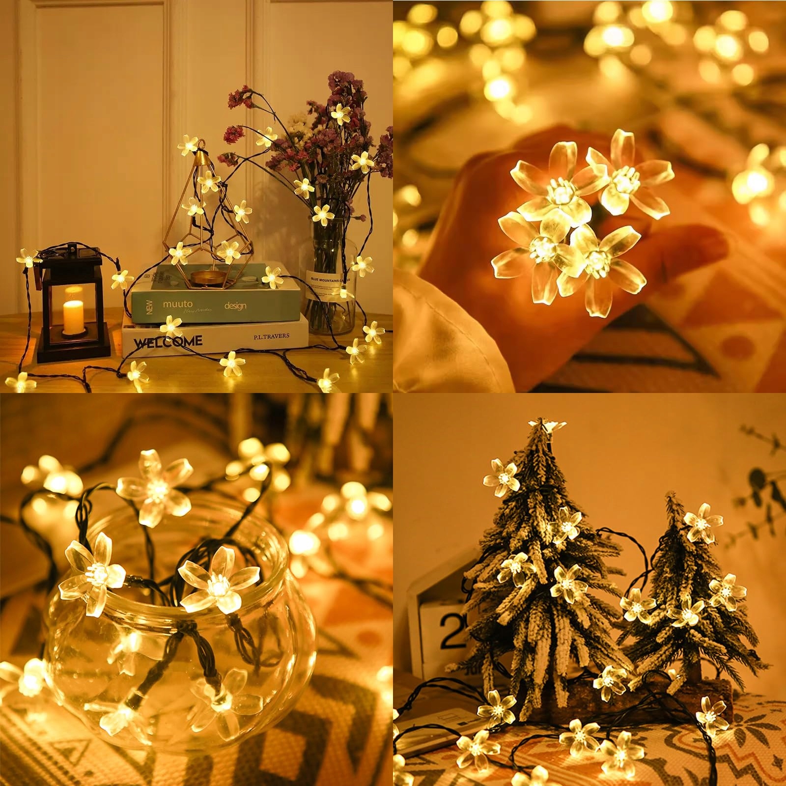 NINONLY Solarna Girlanda 14m 120 LED Kwiaty Ogród Balkon Ślub — miniatura 7