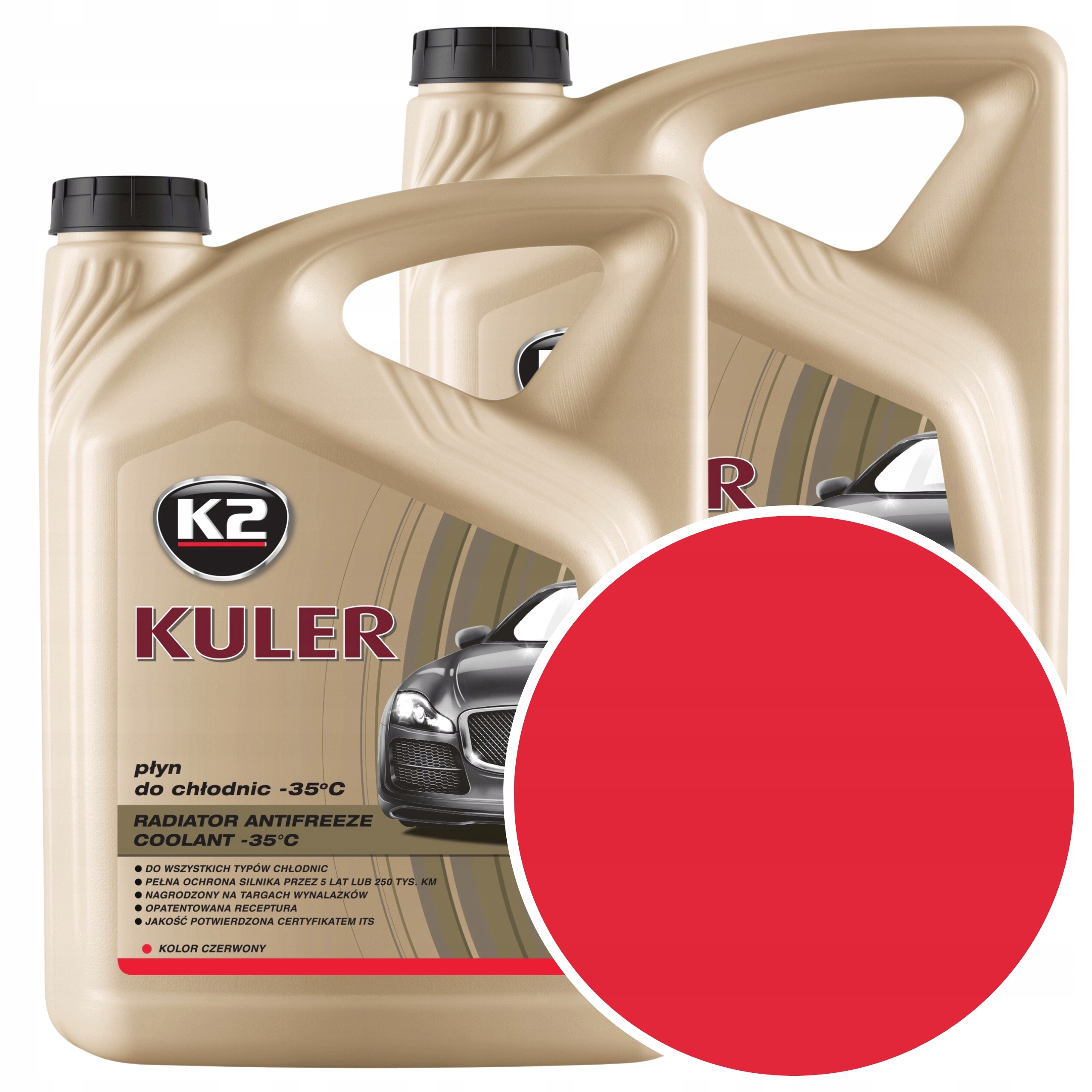Płyn chłodniczy czerwony 10l K2 Kuler G12 5l x2
