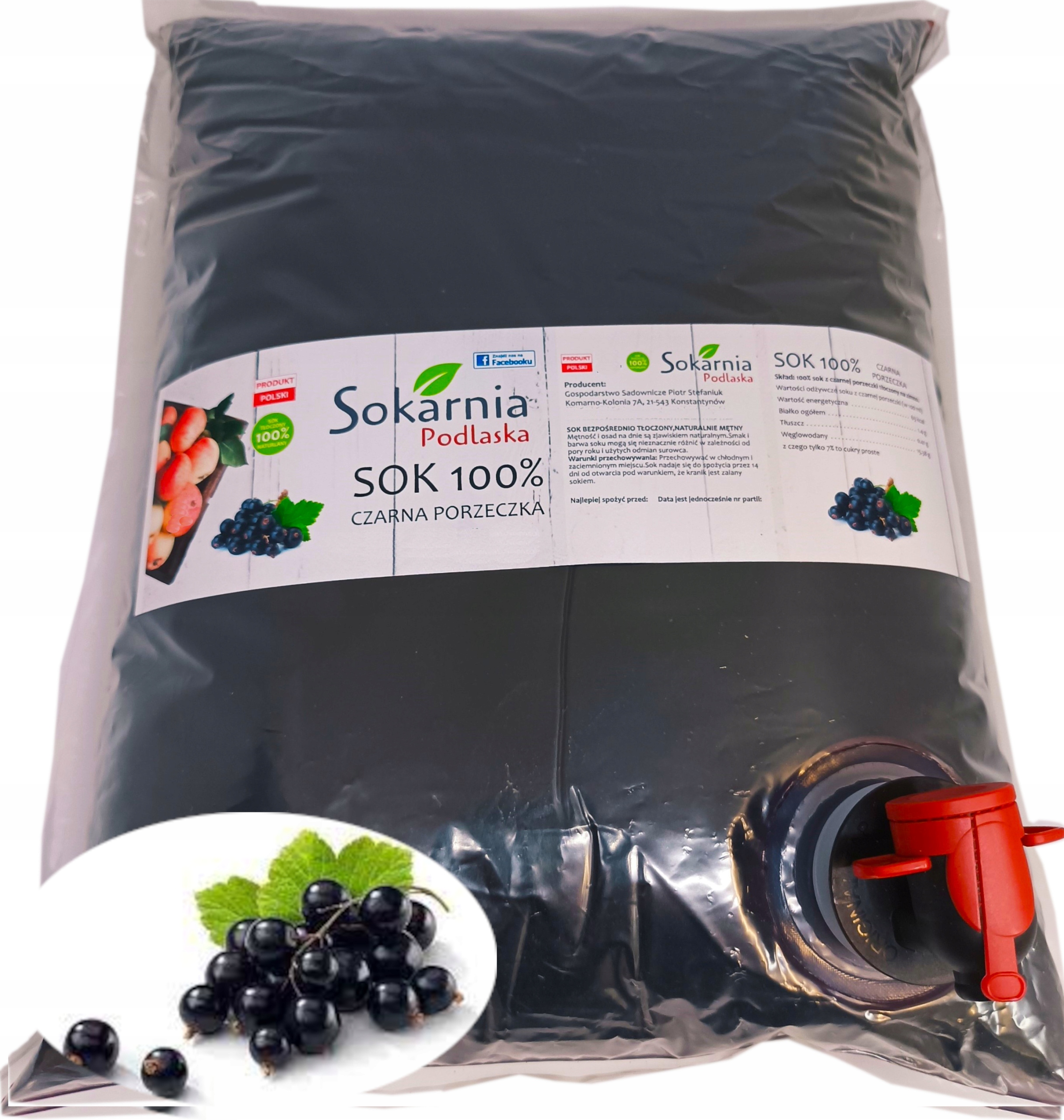 Sok Czarna Porzeczka 10l 100% Pyszny Pasteryzowany Niepowtarzalny Smak