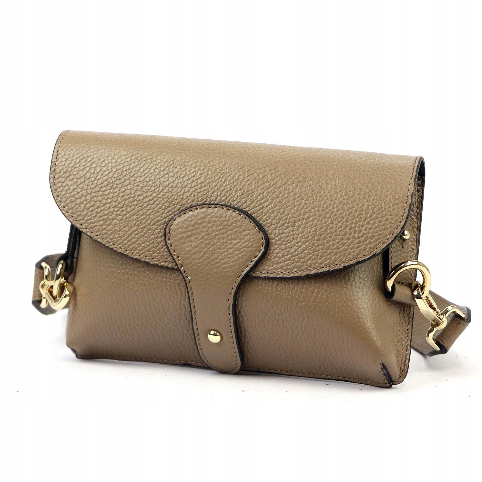 Dámská kabelka přes rameno kožená taupe malá na telefon