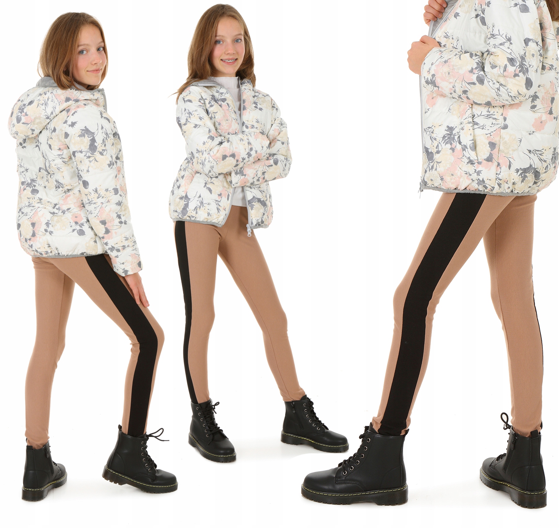 

Ocieplane legginsy z lampasem 152 Camel