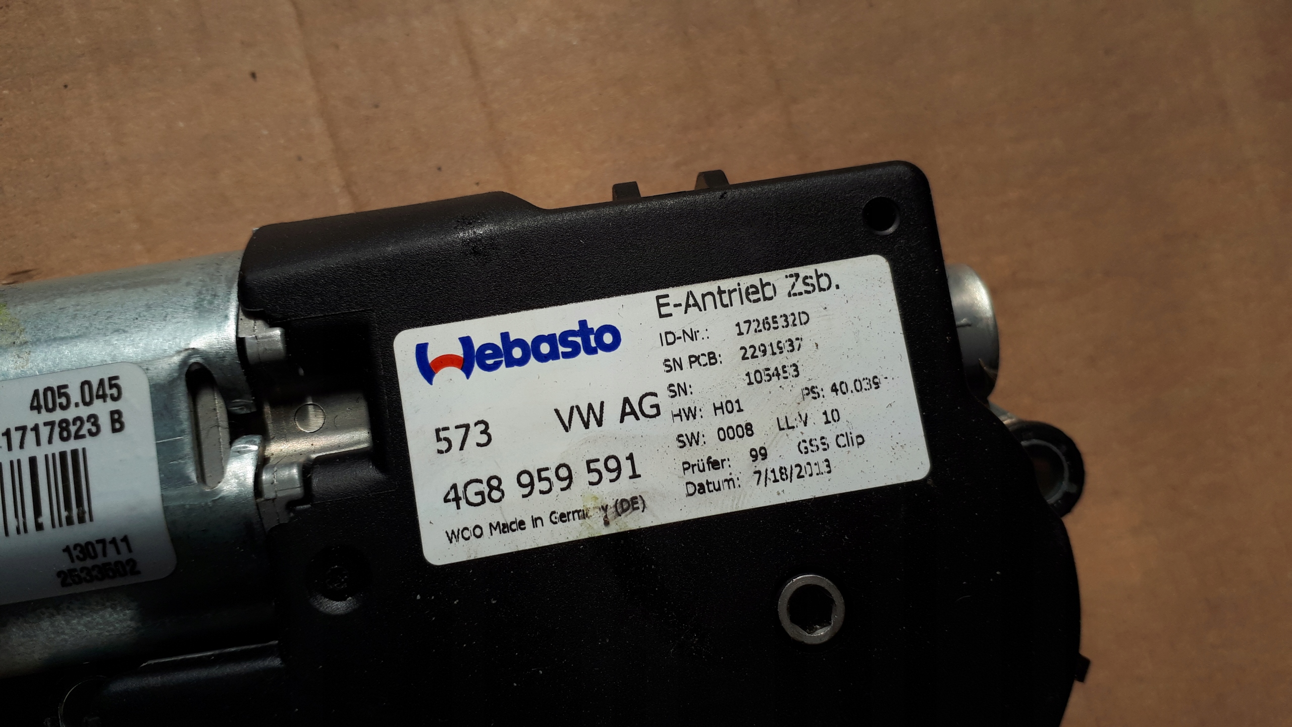 A6 C7 4G Motor Schiebedach 4G8959591 A7 S7