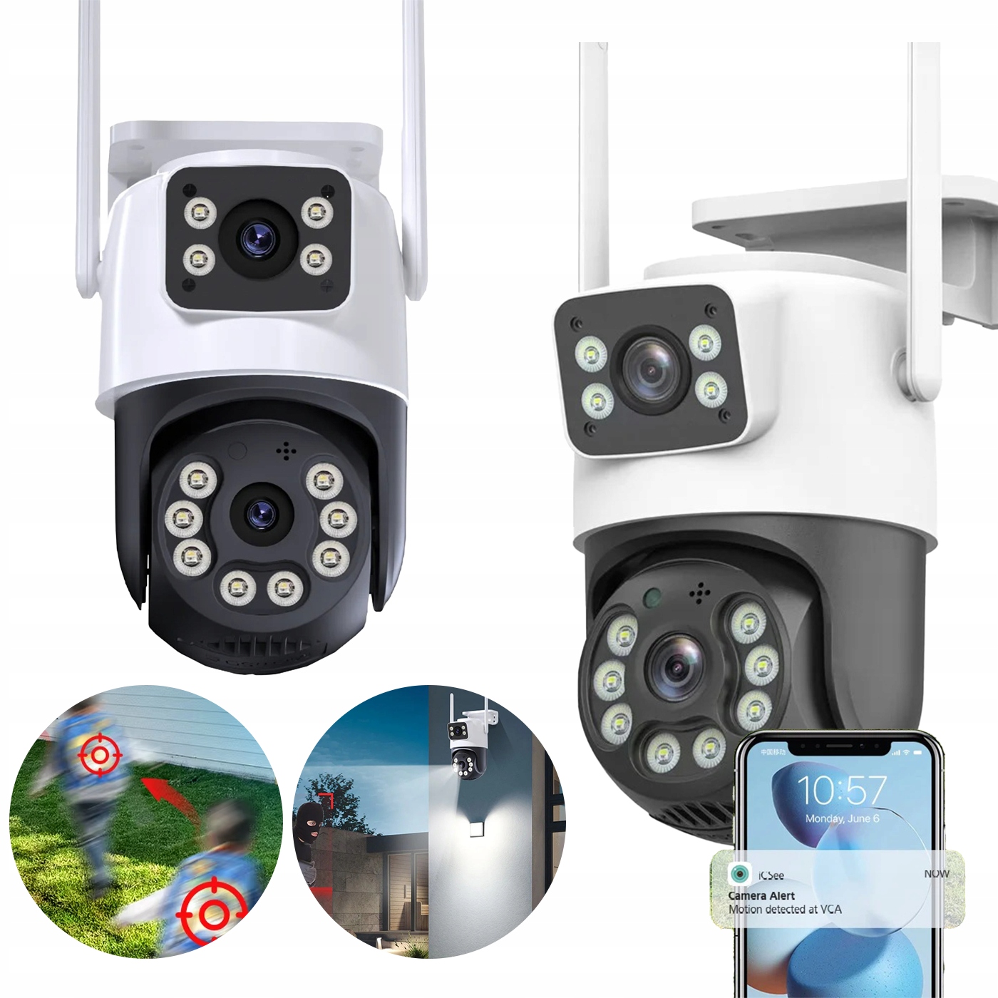 Vonkajšia Kamera S Dvojitým Objektívom 128 Gb Na Sledovanie Pohybu, Ochrana