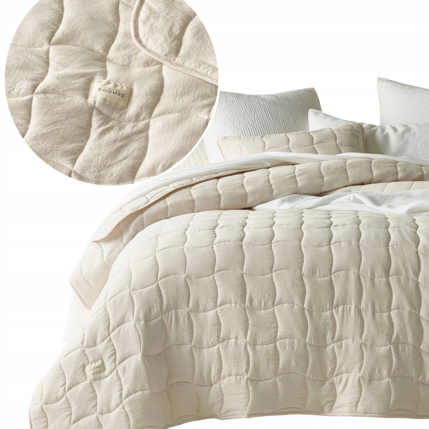 ROOM99 Přehoz na postel 220x240 prošívaná elegantní pohovka Marshmallow Barva