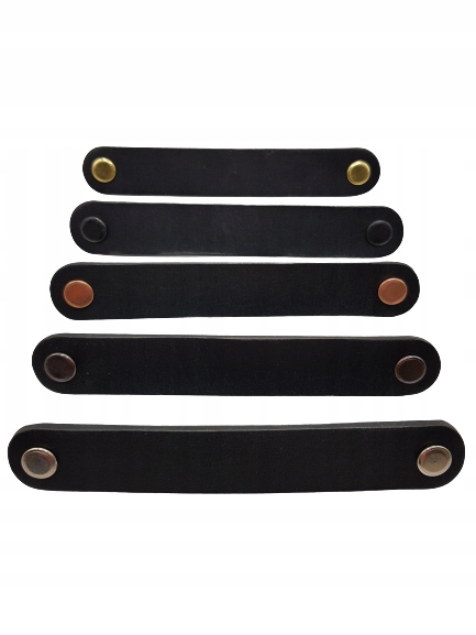 Skórzany uchwyt do mebli czarny, rączka do szuflad Kod producenta UO/CZ/128/96