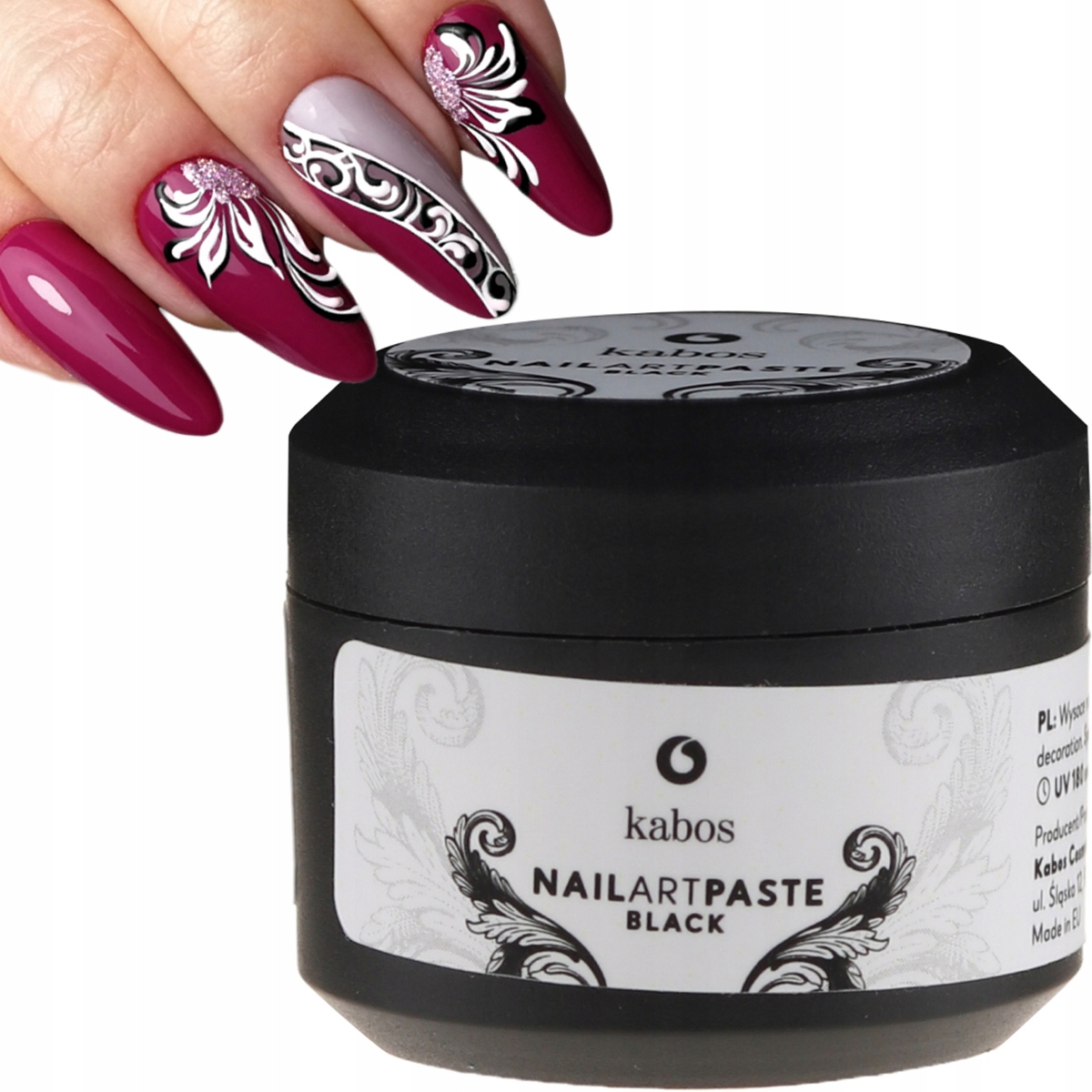 

Żel Pasta Do Zdobień Paznokci Kabos 5ML Czarna Art