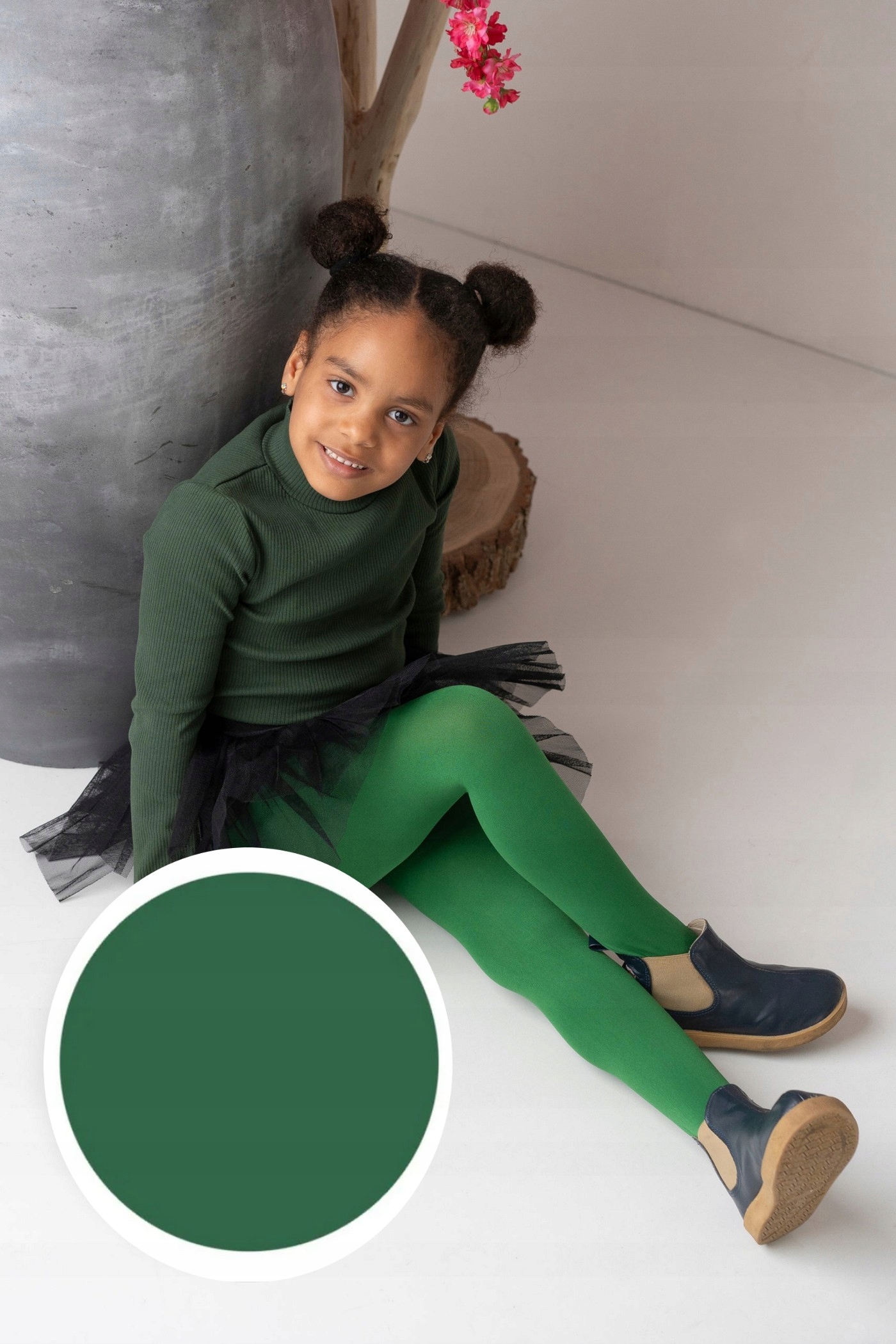 Rajstopy mikrofibra Mary Knittex 140-146 zielony verde 60 den