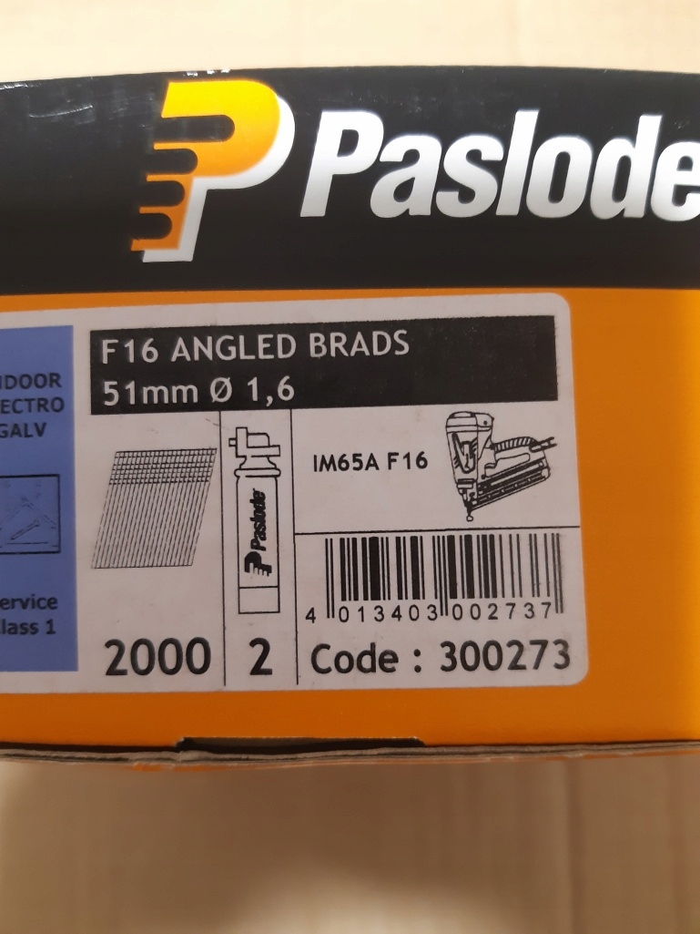 Paslode pozinkované úhlové hřebíky 16ga x 51 mm 2000 ks bez plynu