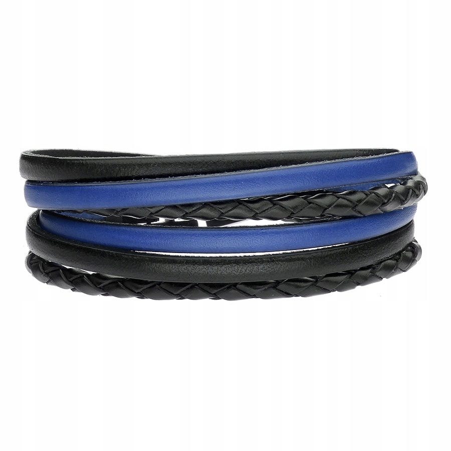 Náramek Manoki pánský Ocel Kůže 22 cm