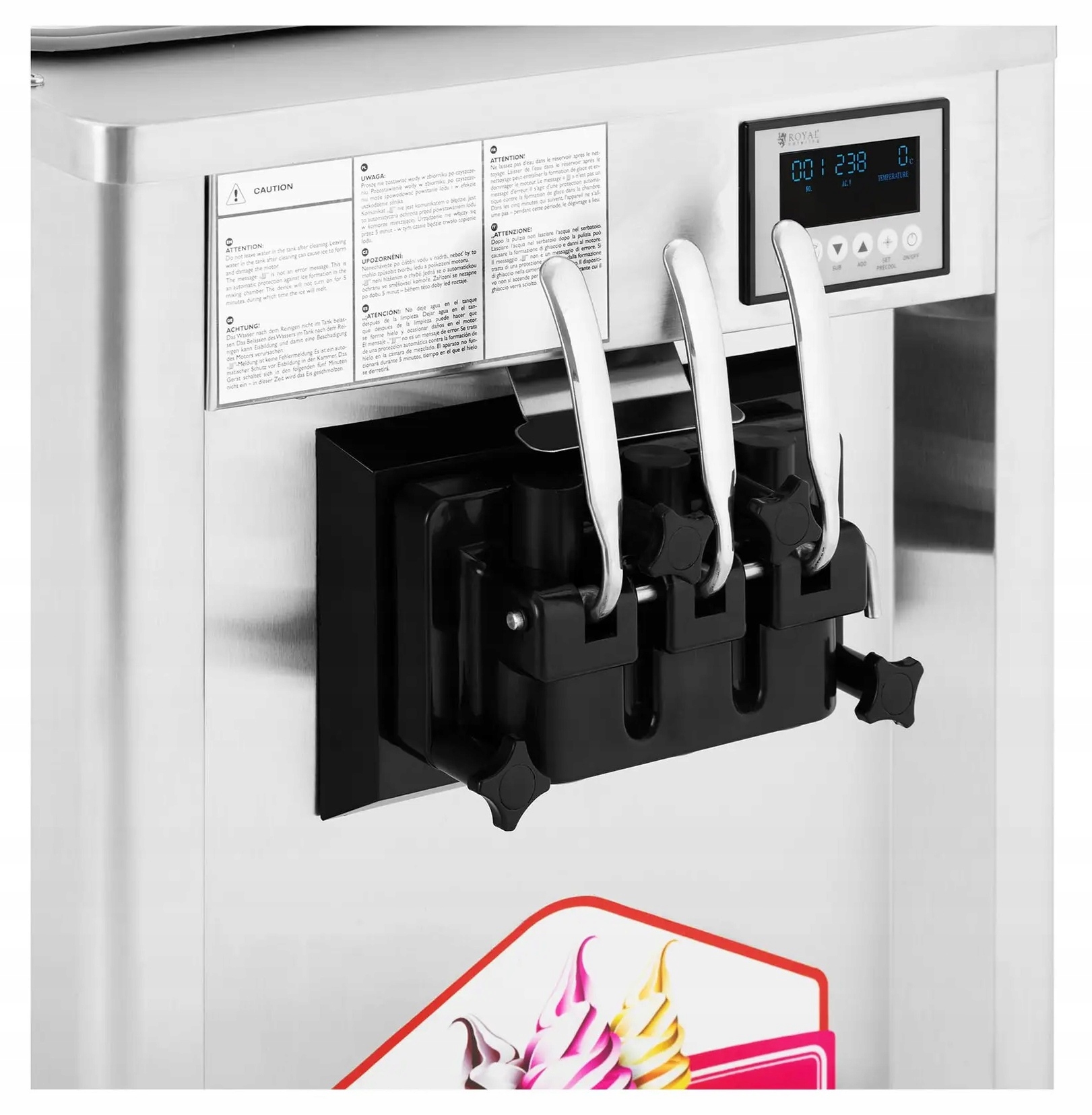 Maszyna do lodów włoskich 1640W 16,2L 23l/h Royal Catering RCSI-18 10012842