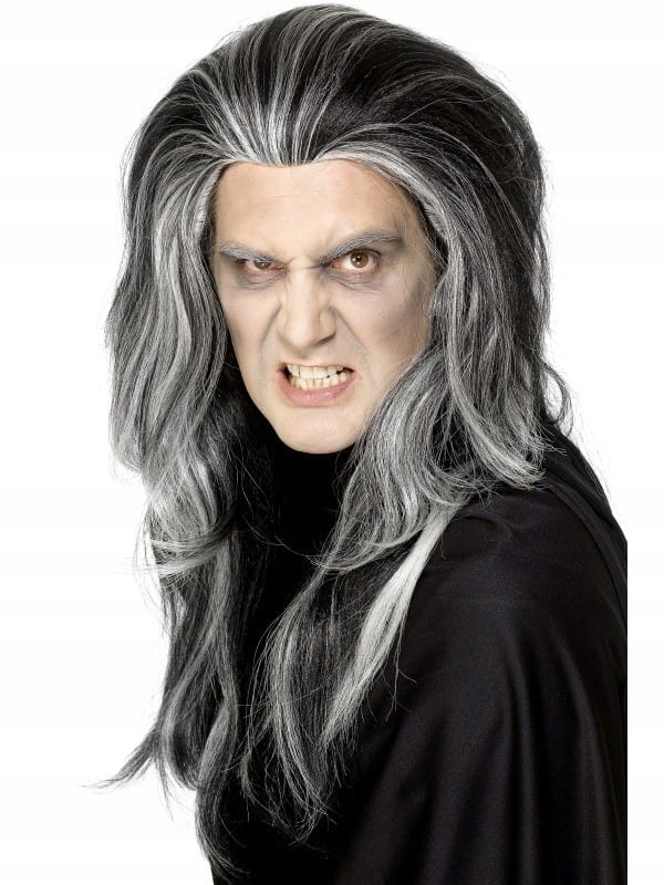 Upíří paruka Gothic černobílá
