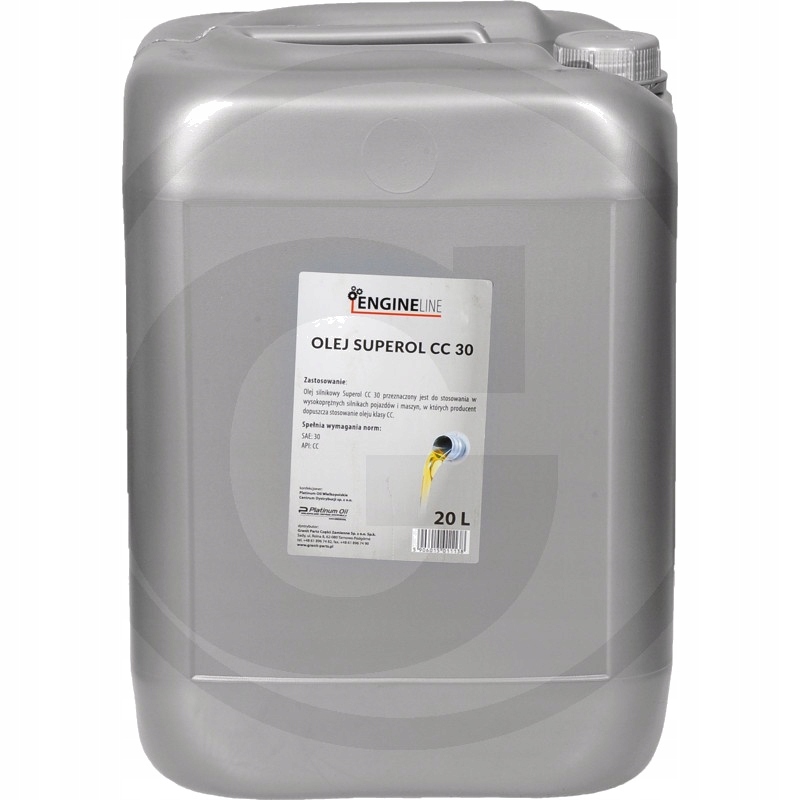 Olej silnikowy ENGINELINE Superol CC30, 20 l, SAE:30 API:CC