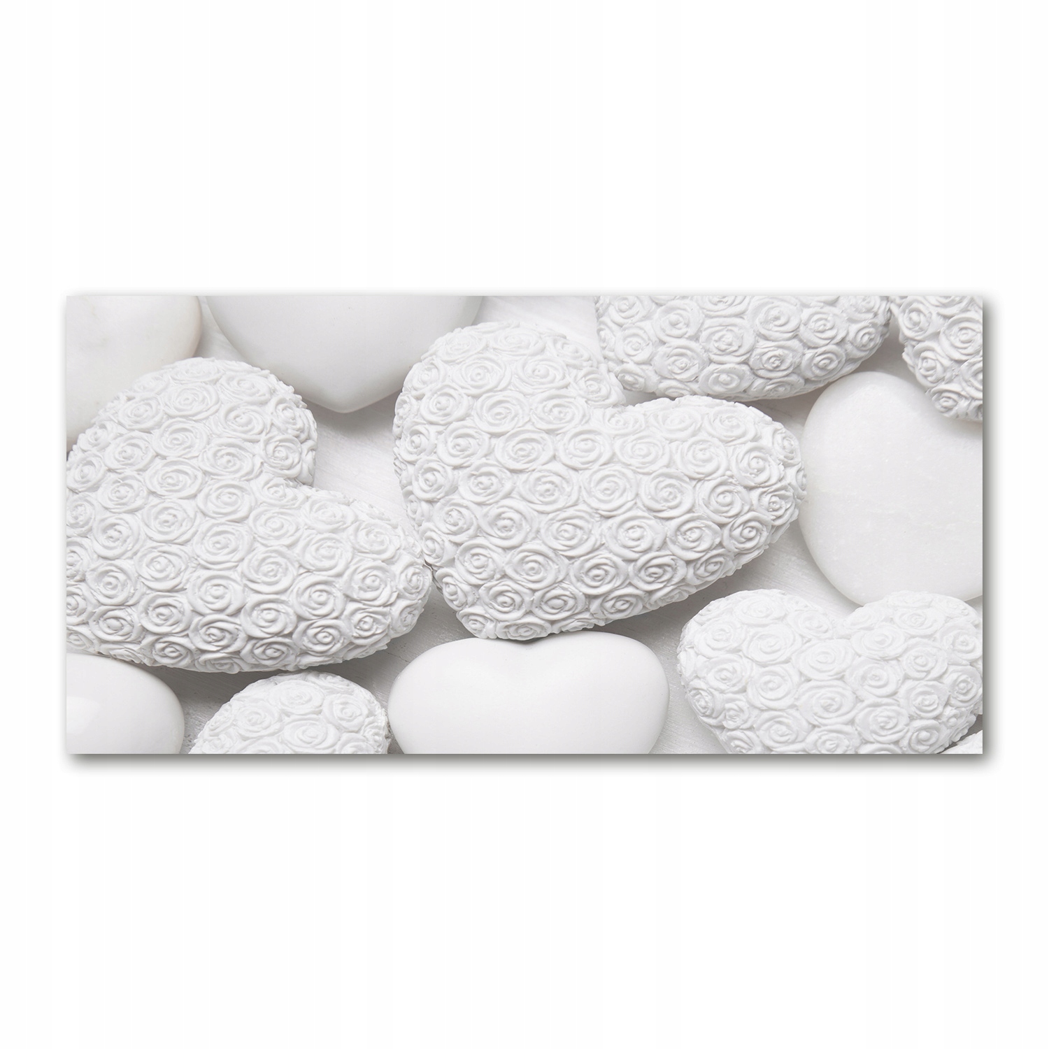 

Foto obraz akryl zdjęcie Białe tło serca 120X60 cm