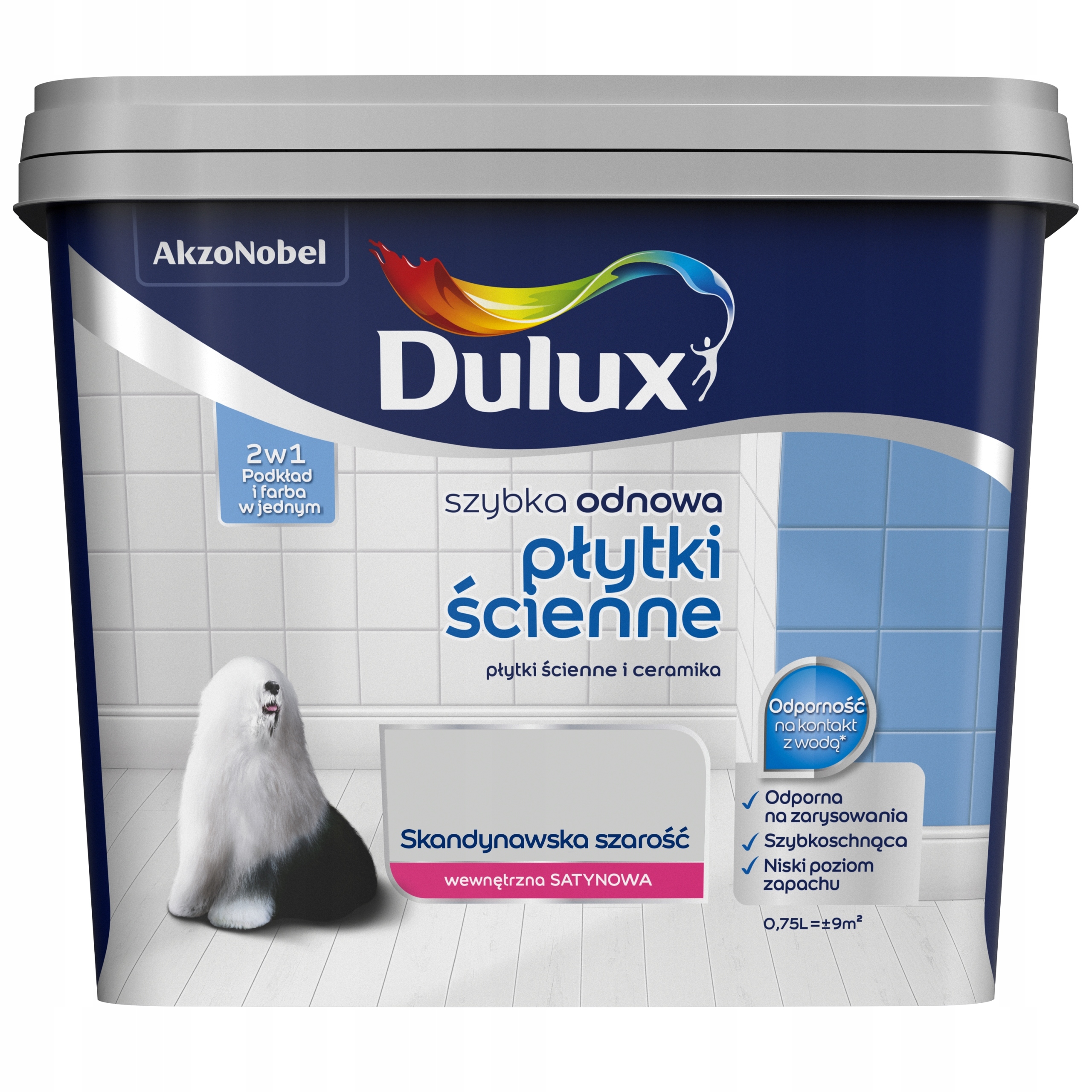 Dulux Barva Rychlá Obnova Stěnových Dlaždic 0,75L Skandinávská Šedá