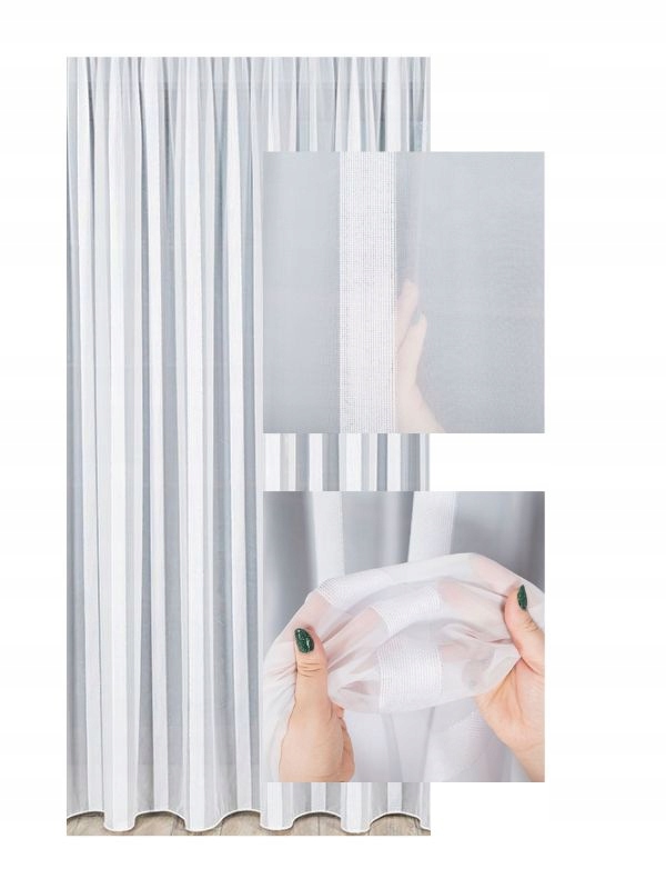 Elegantní Do Obývacího pokoje Záclona S Pásy Na Tašce Wave Pro Vlny Š160x200