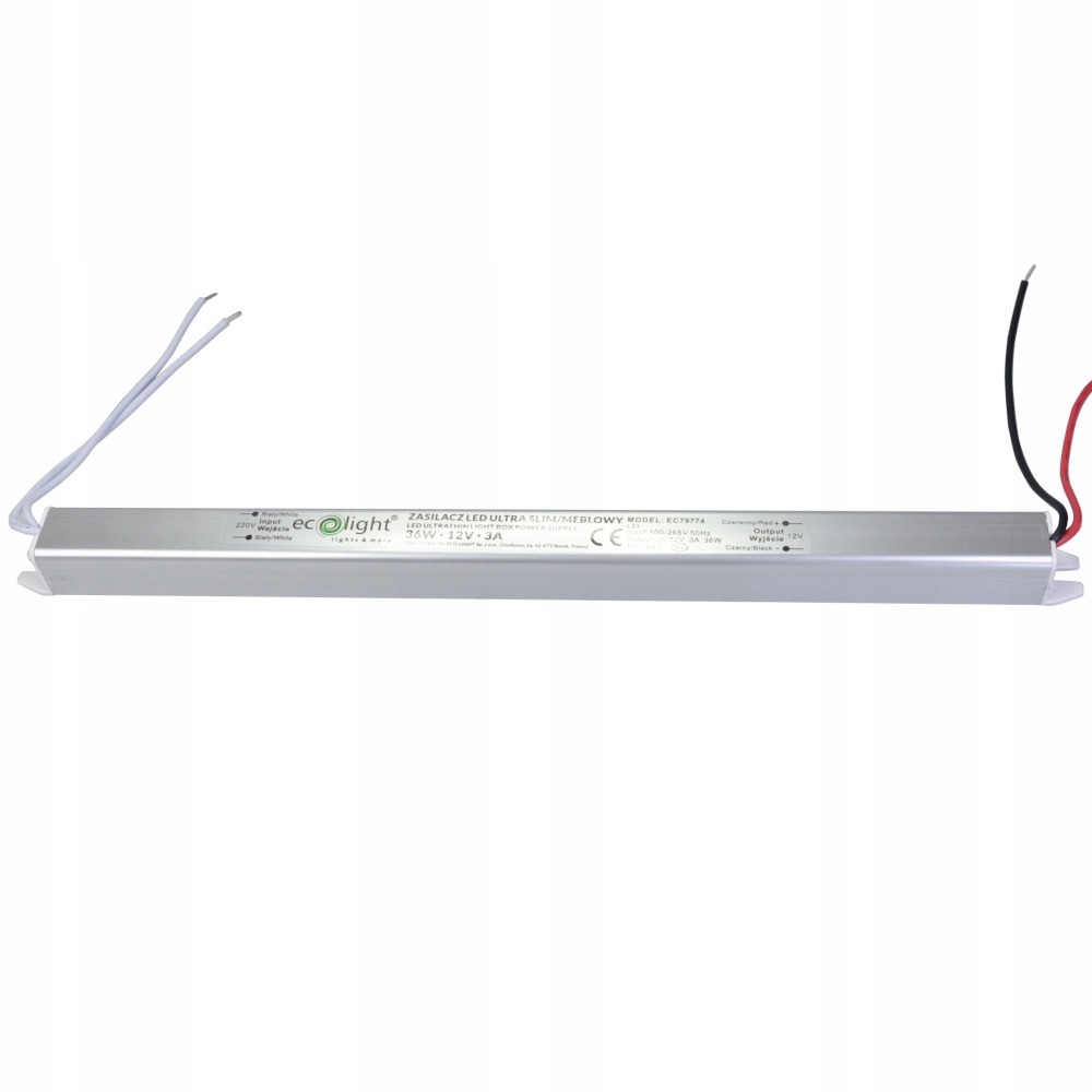 Zasilacz 12V 36W 3A meblowy SLIM do taśm LED EAN (GTIN) 5901986797746
