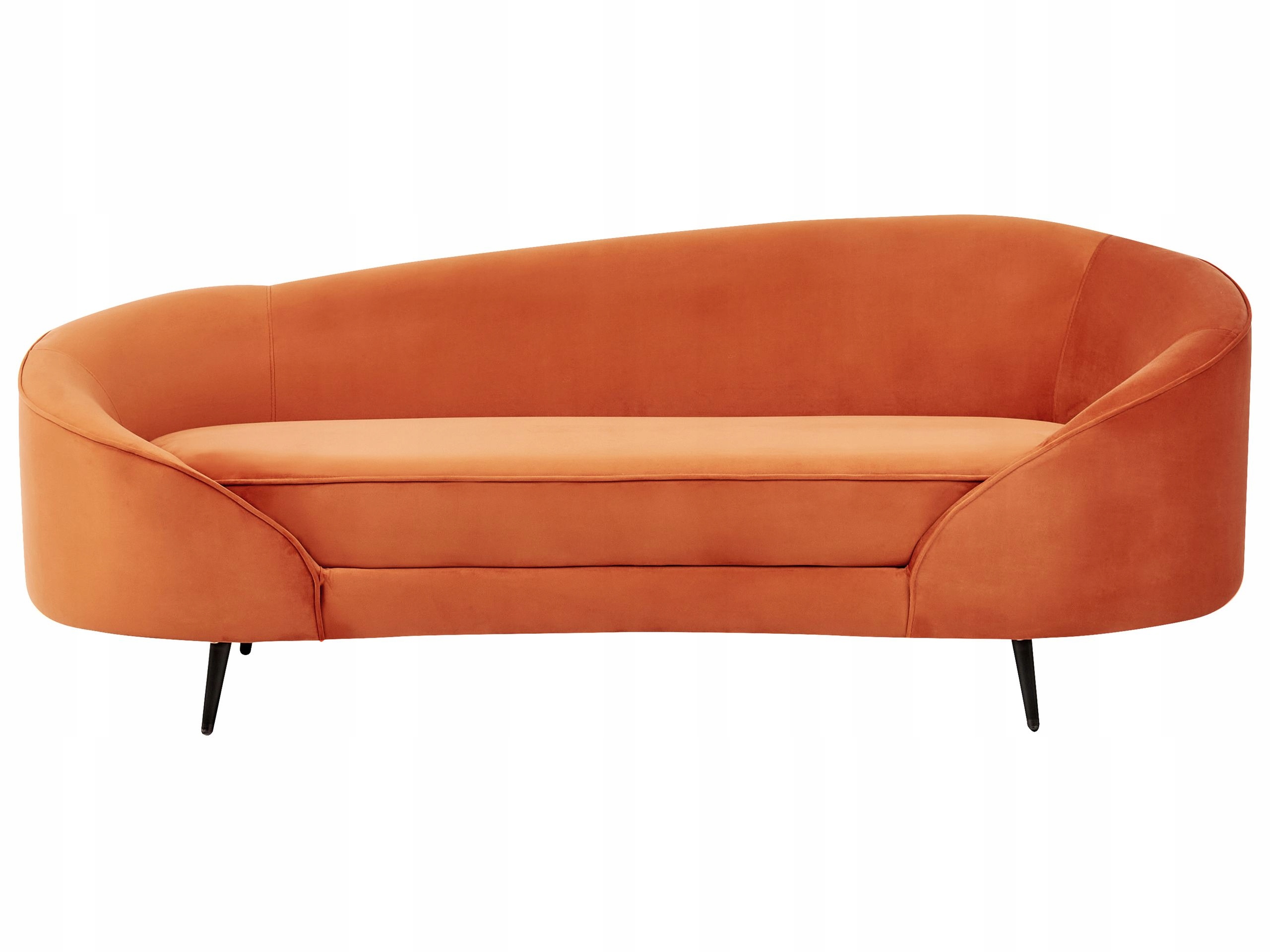 Sofa welurowa w stylu pomarańczowa szmaragdowa