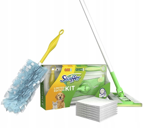 Levně Swiffer Mop Set S Metlou A 8XVLOŽKY Suchý