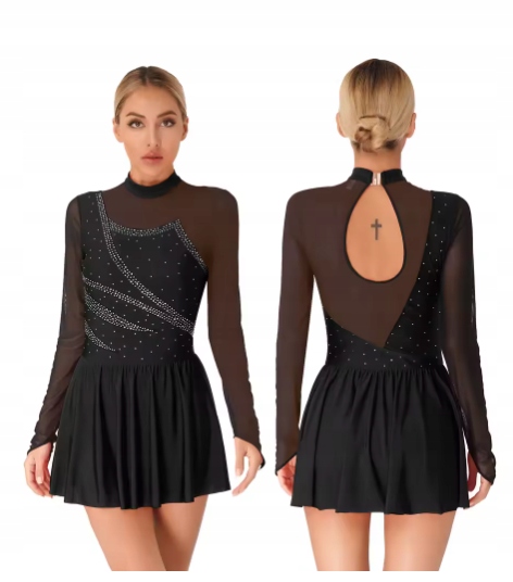 Sukienka Damska Do Tańca Do Baletu Body Strój Czarna Tutu M 2654