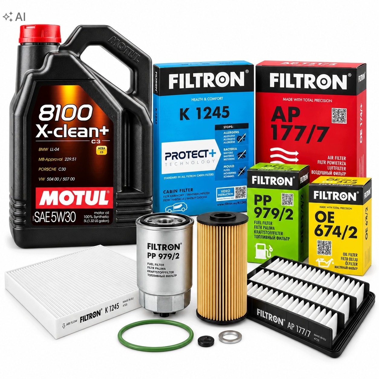 Kia Ceed 1.6 Crdi Sada Filtrů Motul X-clean+ C3 5W30 5L