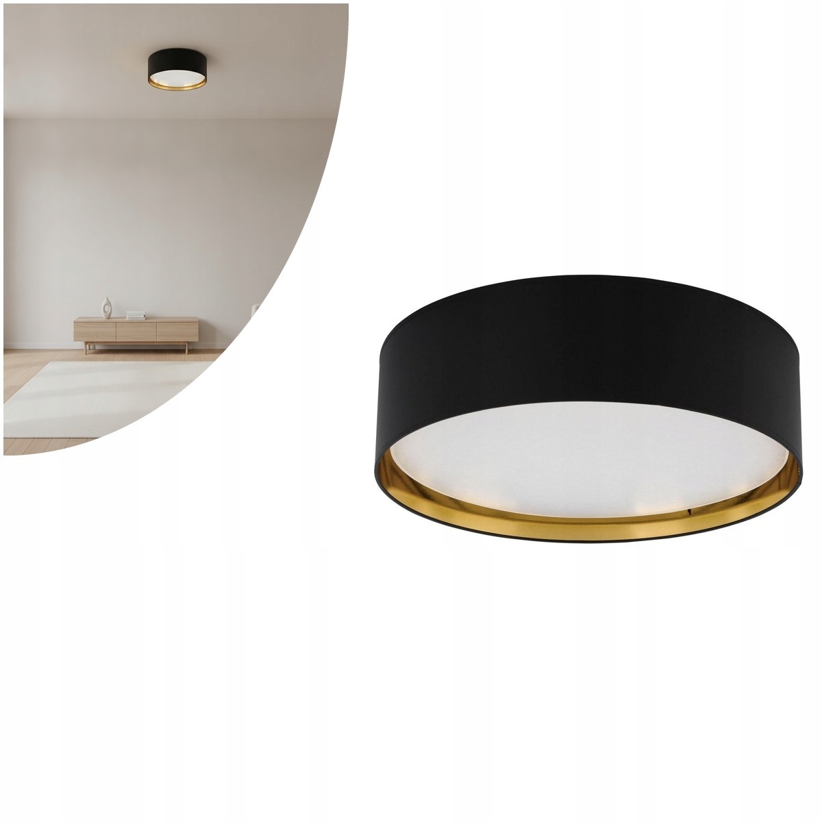 Stropná lampa Bilbao Black/gold 600 3432 Tk Lighting