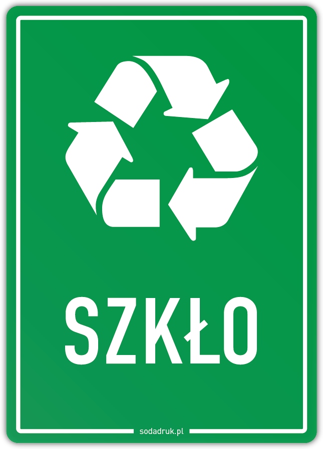

Szkło naklejka na kosz, segregacja odpadów A6