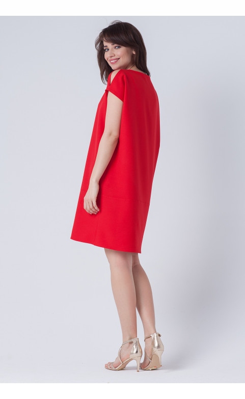

Mini Sukienka Oversize Melodie Czerwona roz. S - B