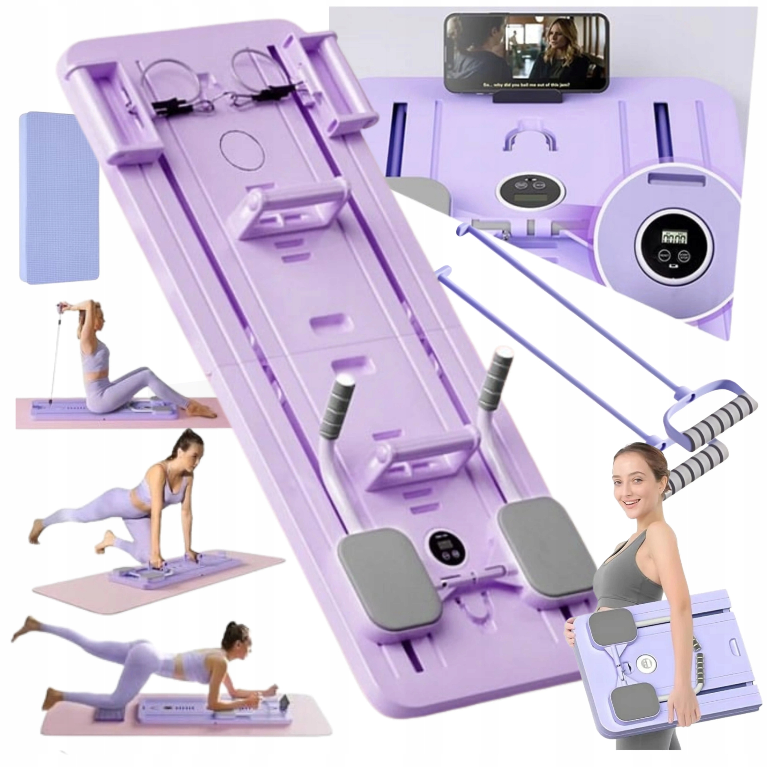 Wielofunkcyjna Deska Do Ćwiczeń LCD Gumy Pilates Reformer 10W1