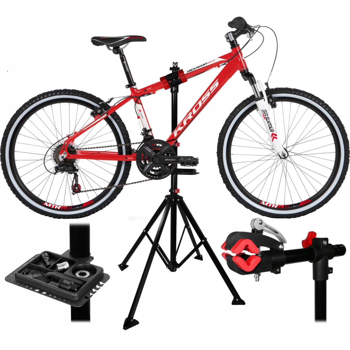 Wieszak Uchwyt Stojak Rowerowy Serwisowy Podłogowy Regulowany Udźwig 30KG