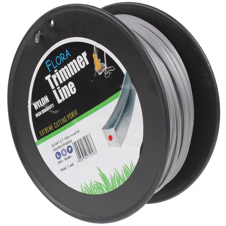 

Żyłka tnąca do kosy zbrojona kwadrat 2.7mm 100M